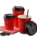 Espresso ripple coffee disposable PLA coated hot coffee paper cups for beverages